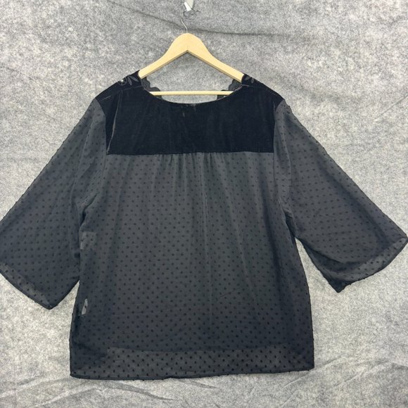 Style & Co Top Womens Plus 4X Black Sheer Velvet Boho Flowy Tunic Whimsigoth NEW - Picture 2 of 11